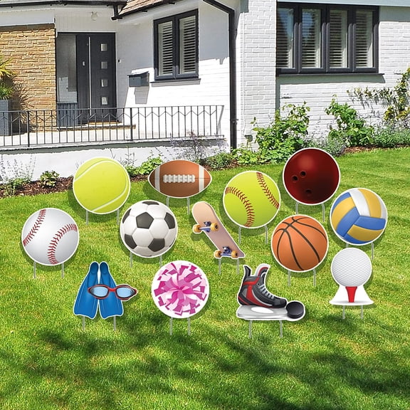 VictoryStore All-Star Senior Sports Theme Yard Sign Decorations, 13 Pieces Total