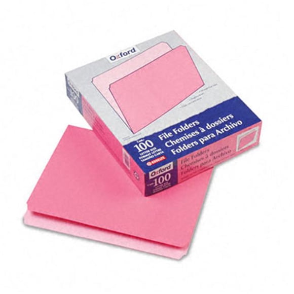 Pendaflex 152-PIN Two-Tone File Folders- Straight Cut- Top Tab- Letter- Pink/Light Pink- 100/Box