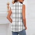 thumbnail image 5 of Blouse for Women Lapel V Neck Sleeveless Classic Loose Fit Plaid Checkered Print Soft Breathable Summer Office Button Down Top, 5 of 6