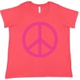thumbnail image 3 of Inktastic Pink Peace Sign Women's Plus Size T-Shirt, 3 of 5