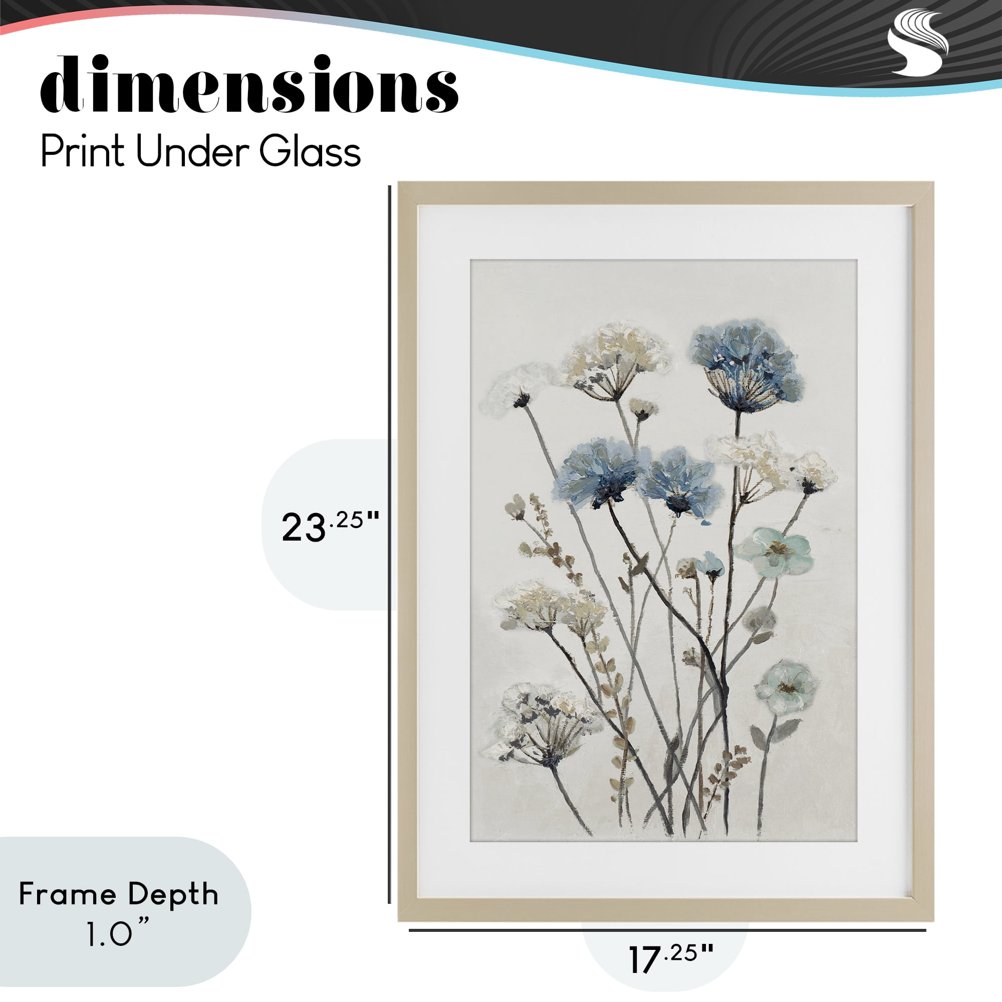 Stupell Industries Blue & Beige Garden Birch Framed Print Under Glass, design by Patricia Pinto