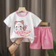 thumbnail image 4 of Newborn Baby Girls Boys Shorts Set Clothes 2pcs Cute Print Short Sleeve T-Shirt Tee Casual Cotton Shorts Outfit with Pockets Kaprioy Infant Girl Clothes, 4 of 4