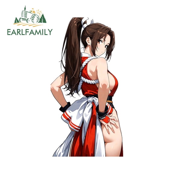 EARLFAMILY 5.1" Cute Mai Shiranui Ass Funny Car Stickers Anime Vinyl Stickers