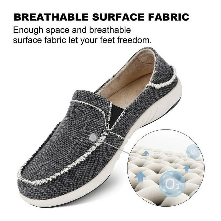 ZHAGHMIN Lamb Slippers Women Plantar Fasciitis Non Slip Shoes Canvas  Loafers With Arch Support Orthopedic Casual Non Slip Laces Rubber Sole T  Strap
