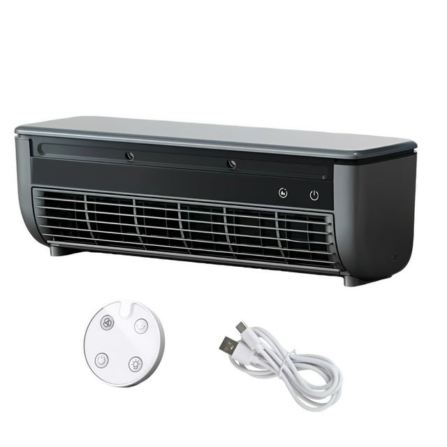 Langgg Wireless Charging Mini Air Conditioner Portable And Efficient Cooling Intelligent Temperature Grey