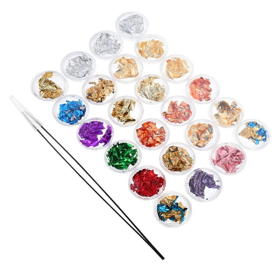 ELAYARD Assorted Color Women's Nail Stickers Tin Foil Paper Nail Art Decals for Professional and Home Use 3pcs