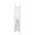 thumbnail image 5 of Franhais Women Beach Sleeveless Dress With Solid Color Geometric Pattern Long Type Skinny Version Clothing White Club Street Style（S-L）, 5 of 9