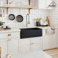 thumbnail image 6 of CASAINC Fireclay 33 in. Single Bowl Farmhouse Apron Kitchen Sink Grid Strainers Matte Black CUPC Certified, 6 of 7