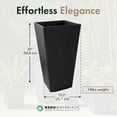 thumbnail image 4 of Tierra Verde 2 Pack Indoor Outdoor 20” Self Watering Planter, Sonata, Black, 4 of 9