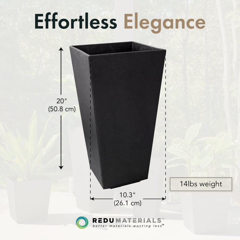 Tierra Verde Sonata Self-Watering Planter, 20 in, Black, 2 Pack photo 4
