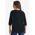 thumbnail image 2 of Jessica London Women's Plus Size Stretch Cotton Henley Top, 2 of 4