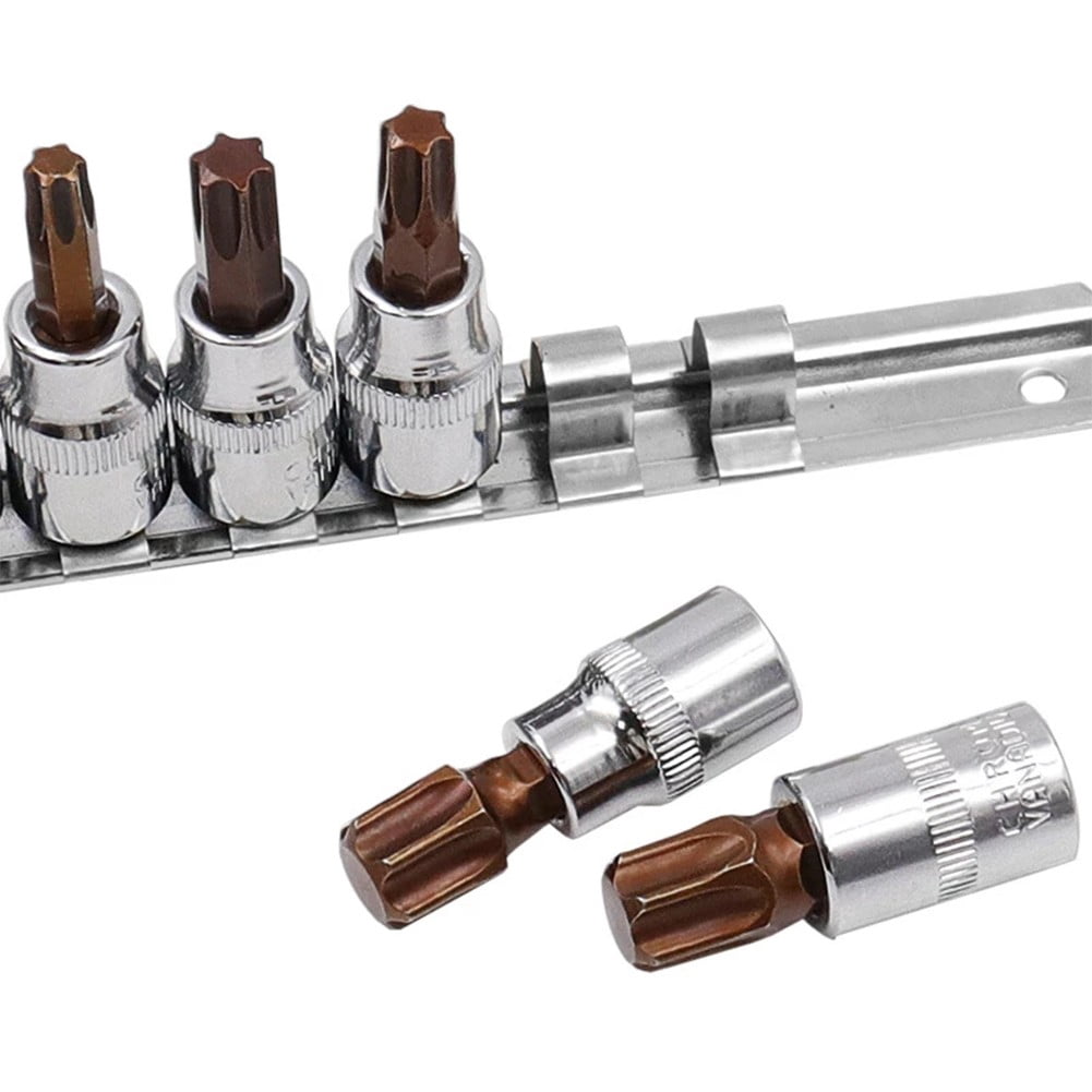 11PCS 3/8 1/4inch Drive Alloy Torx Screwdriver Bits Socket Bit T10-T60 Hand Tool Star Shaped Screwdriver Socket Tool SET B