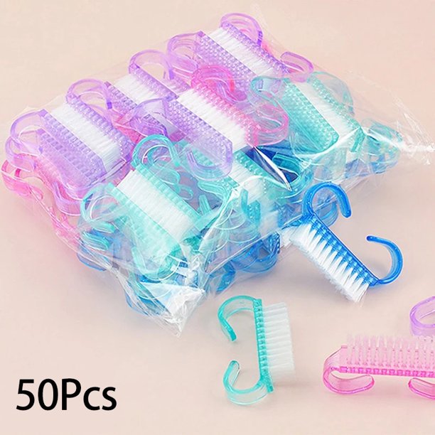50/20 piezas cepillos de limpieza superior para uñas, plástico suave, elimina el polvo, cuidado de los dedos, Gel UV, herramienta de manicura y pedicura, cepillos de maquillaje