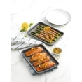 thumbnail image 4 of GoodCook Everyday Set of 2 Nonstick Steel 9" x 6.2" Toaster Oven Mini Baking Sheets, Gray, 4 of 6