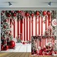thumbnail image 2 of 7 x 5 ft Christmas Backdrop Red Cane Candy Winter Xmas Tree Gift Photography Background Baby Shower Cake Crush Newborn New Year Eve Party Holiday Photo Banner Props, 2 of 5