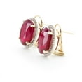 thumbnail image 3 of Galaxy Gold 15.86 ct 14k Solid Gold French Clip Earrings Halo Oval Cut Ruby Diamond (yellow-gold), 3 of 4
