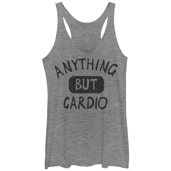 Women's CHIN UP Anything But Cardio  Racerback Tank Top Gray Heather X Large