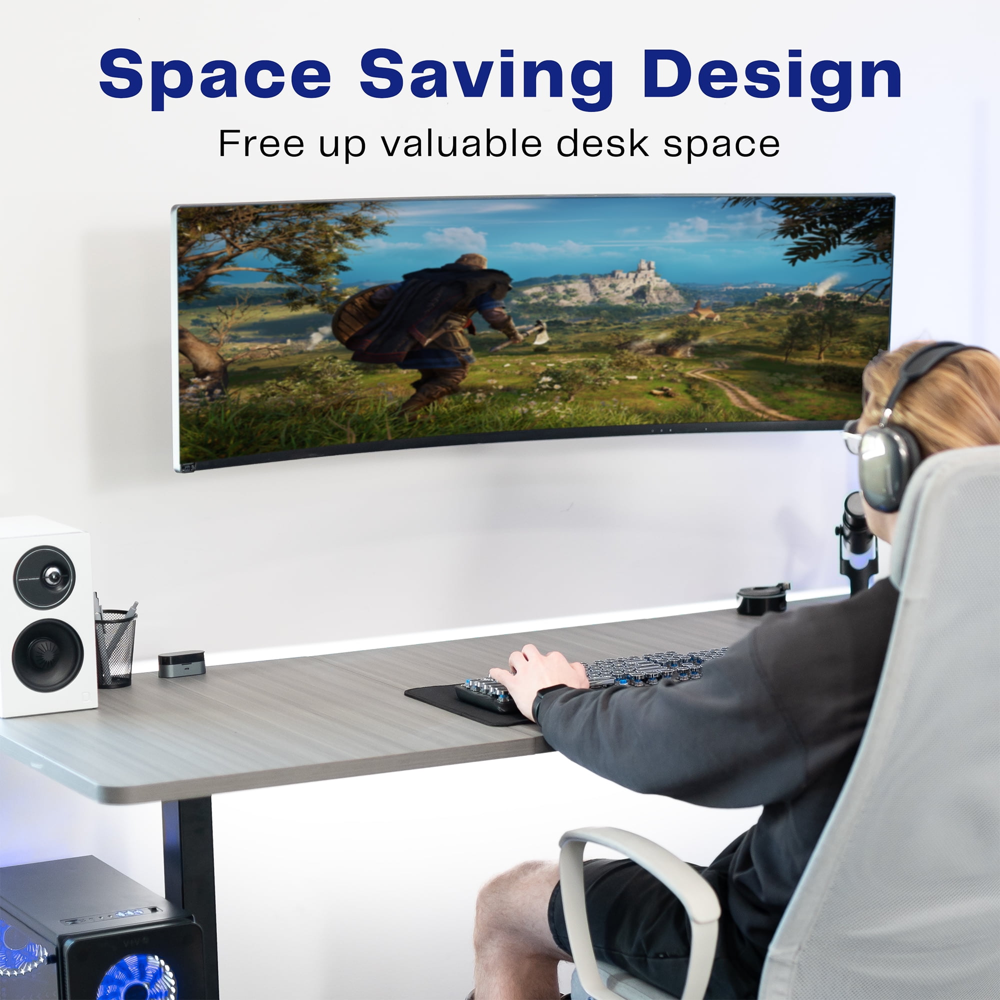 VIVO White Full Motion 13" to 49" Ultrawide Monitor Wall Mount