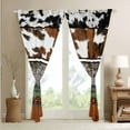 thumbnail image 4 of YST Western Curtains&nbsp;&&nbsp;Drapes 2 Panels 38"Wx45"L,Cowhide Curtains Tribe Arrow Aztec Blackout&nbsp;Curtains,Bull Cow Print Patchwork Geometry Diamond Western Home Decor, 4 of 6