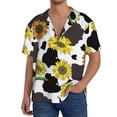 thumbnail image 3 of Disketp Men's Hawaiian Black Cow Print Print Shirts Button Down Holiday Beach Shirts-4X-Large, 3 of 7
