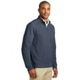 thumbnail image 4 of Port Authority ® Interlock 1/4-Zip. K807 - Estate Blue Heather/ Charcoal Heather Size 2XL, 4 of 6