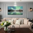 thumbnail image 3 of Lake Reflection Aurora Mountains Wall Art Aurora Borealis Picture Canvas Art Northern Lights Framed Painting Wall Decor For Home Office Bedroom Livingroom Reeady to Hang, 3 of 6