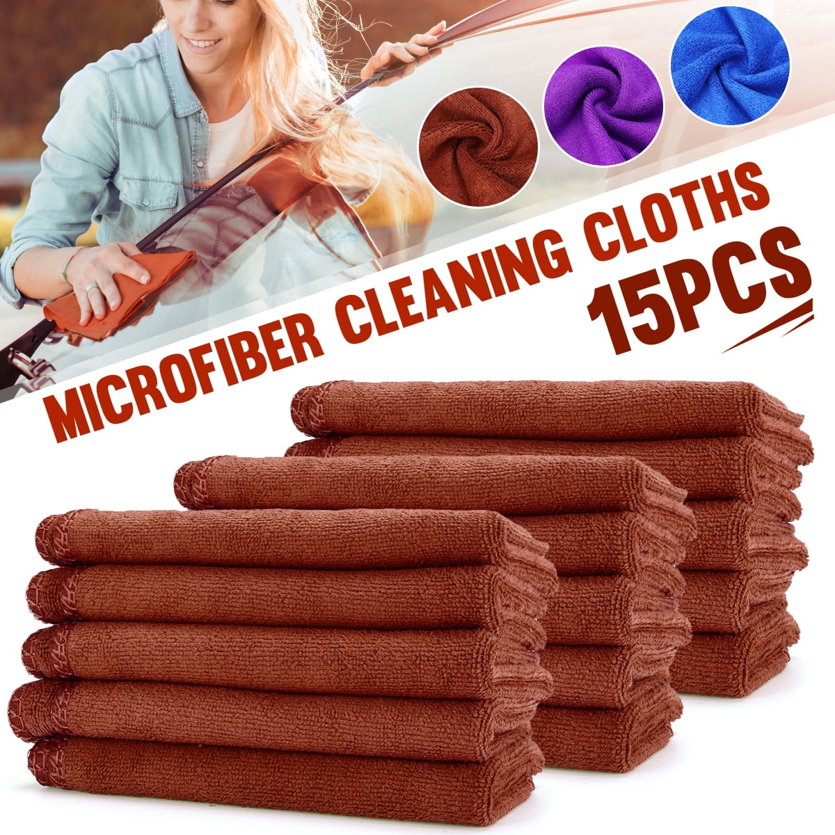 10/20/50Pcs Soft Absorbent Wash Cloth Car Auto Care Microfiber Cleaning Towels 
