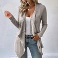 thumbnail image 2 of GuangCheng Jackets for Women Fashion Comfortable Solid Color Cardigan Loose Long Sleeve Knitted Coat Large Size Sweaters, 2 of 4