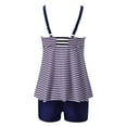 thumbnail image 5 of ZQUUVOU Women's Tankini Two Piece Ruffle Tummy Control Swimsuits (A-Blue,XL), 5 of 5