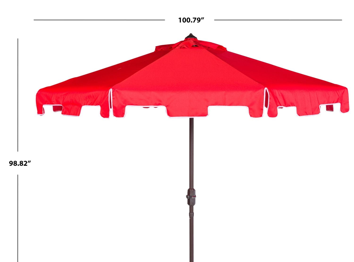 Safavieh Outdoor Collection Parasol de marché à manivelle Zimmerman avec rabat