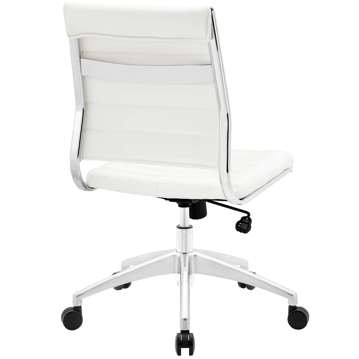 Modway Jive Modern Vinyl Armless Mid Back Office Chair in White