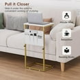 thumbnail image 4 of C Shaped End Table, 33'' Tall Side Table for Couch, Adjustable Height Small Couch Side Table for Small Spaces, C Table End Table Slide Under Sofa Table TV Tray Arm Table for Living Room, 4 of 18
