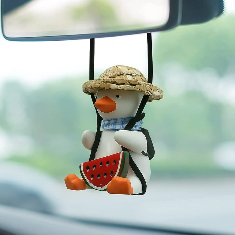 Pink Swinging Duck Car Hanging Ornament, Rear View Mirror Accessories Cute  Car Accessories, Car Mirror Hanging Accessories, Hanging Duck Car Decor Car