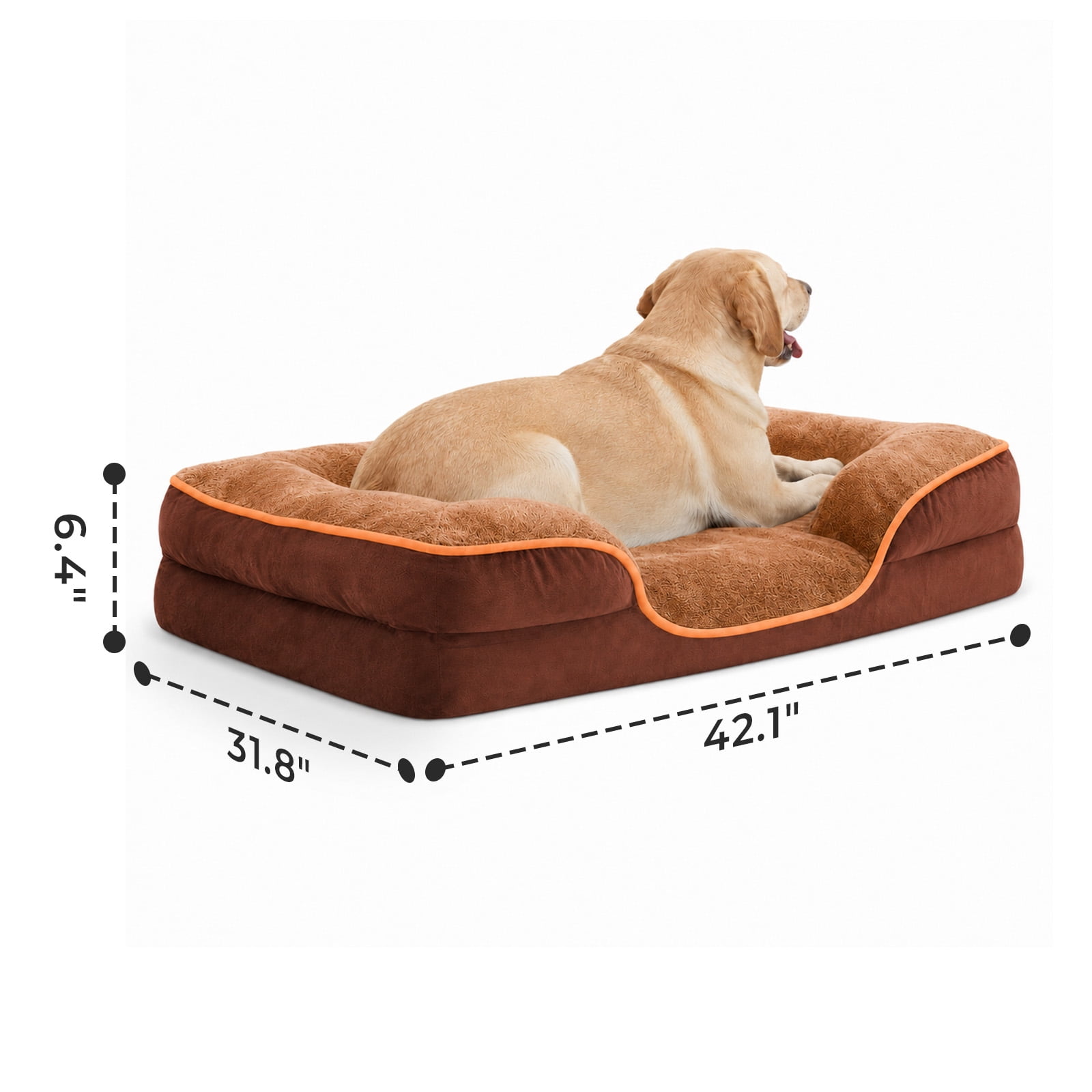 Alvantor L/XL Orthopedic Dog Bed for Extra Large Dogs & Cats with Washable Removable Cover Non-Slip Base Waterproof Liner, Pet Bed with Sides