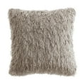 thumbnail image 2 of VCNY Home Keegan 18" x 18" Taupe Polyester Solid Shag Decorative Pillow, 2 of 5