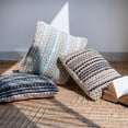 thumbnail image 5 of Ox Bay Drew 18" x 18" Beige/Brown Striped Cotton Blend Adult Decorative Throw Pillow Cover, 5 of 5