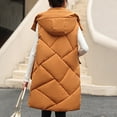 thumbnail image 7 of BEFOKA Women Long Vests Solid Color Sleeveless Button Up Sleeveless Coats Winter Puffer Vests Outwear, 7 of 7