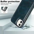 thumbnail image 6 of for iPhone 11 PU Leather Back Case, Built-in Invisible Stand [Compatible with Magsafe] Protective Slim Kickstand Anti-fall Phone Cover Compatible with iPhone 11, Blue, 6 of 8