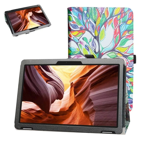 Labanema 10" Winnovo T10 MTK MT8163 Tablet Case, PU Leather Folio Stand Protective Case, Cover for 10" Winnovo T10 MTK MT8163 Tablet (Love Tree)