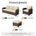 thumbnail image 2 of Vcatnet Outdoor Patio Furniture Sets 5 Pieces All Weather High Back Sectional Sofa PE Rattan Wicker Conversation Set with Ottoman for Porch,Backyard,Beige, 2 of 8