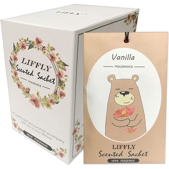 14 Packs Vanilla Scented Sachets for Drawers and Closets Gift Box