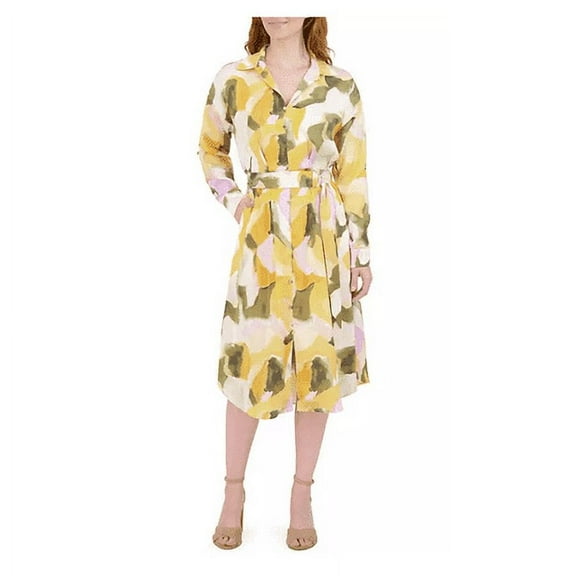 French Connection Women's Long Shirt Dress Large Multicolour