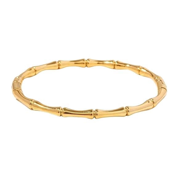 CLEO BE BOLD BE YOU Bamboo Pattern Bracelet for Women | Premium Gold Plated Cuff Bracelet | Minimalist Designer Jewellery for Daily & Party | Gift for Her