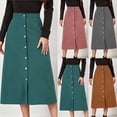 thumbnail image 1 of NJDVHB Jupes d'Hiver pour Femmes,Jupes Tendance pour Femmes,Robe Fendue Décontractée Unie à Col Rond Taille Haute avec Bandage pour Femmes,Rose,TG, 1 of 5