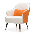 thumbnail image 4 of Magshion Accent Chair with Cushion, Leathaire Upholstered Arm Chair Reading Chair, Modern Single Sofa Chair for Bedroom, Living Room, Orange, 4 of 12