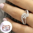 thumbnail image 2 of 925 Sterling Silver Round White Sapphire Engagement Wedding Band Rings, 2 of 6