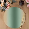 thumbnail image 3 of Sage Green Yellow Ombre Round 13 Inch Placemats Set of 2, Farmhouse Modern Gradient Art HeatResistant Non Slip Place Mats for Dining Table, Wipeable Braided Kitchen Table Mats for Housewarming, 3 of 9
