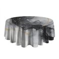 thumbnail image 5 of Black White Gold Marble Pattern Round Tablecloth 60"x60",Wrinkle Wipeable Table Cloth for Kitchen Dining Room Picnic Patio Party, 5 of 6