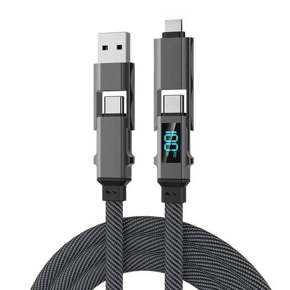 4 in 1 100W USB Type C Fast Charging Cable for iPhone 15 14 13 Samsung Xiaomi Redmi OPPO Fast Charger Cord Transfer Data Cable