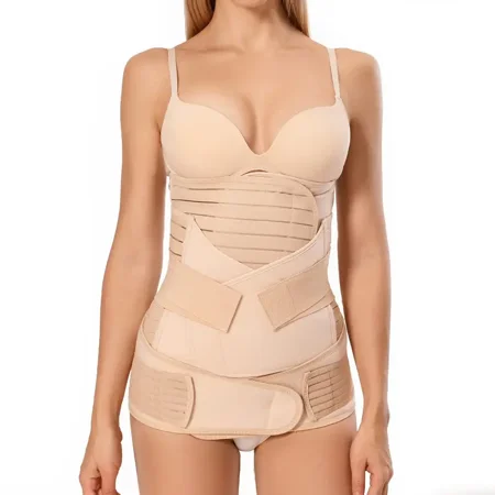 

G.D- A Postpartum Belly Band 3 In 1 Post Section Support Recovery Belt For Post Pregnancy After Giving Birth Women Postnatal Shapewear Girdles (One Size And Plus Size Beige)